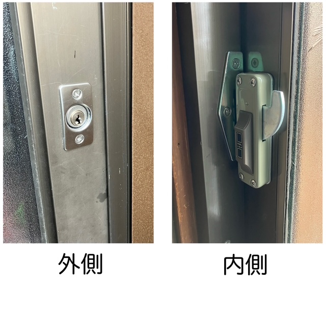 引戸戸先に鎌錠取付