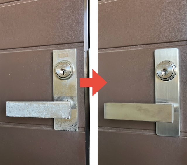 ゴール　レバー錠セット交換